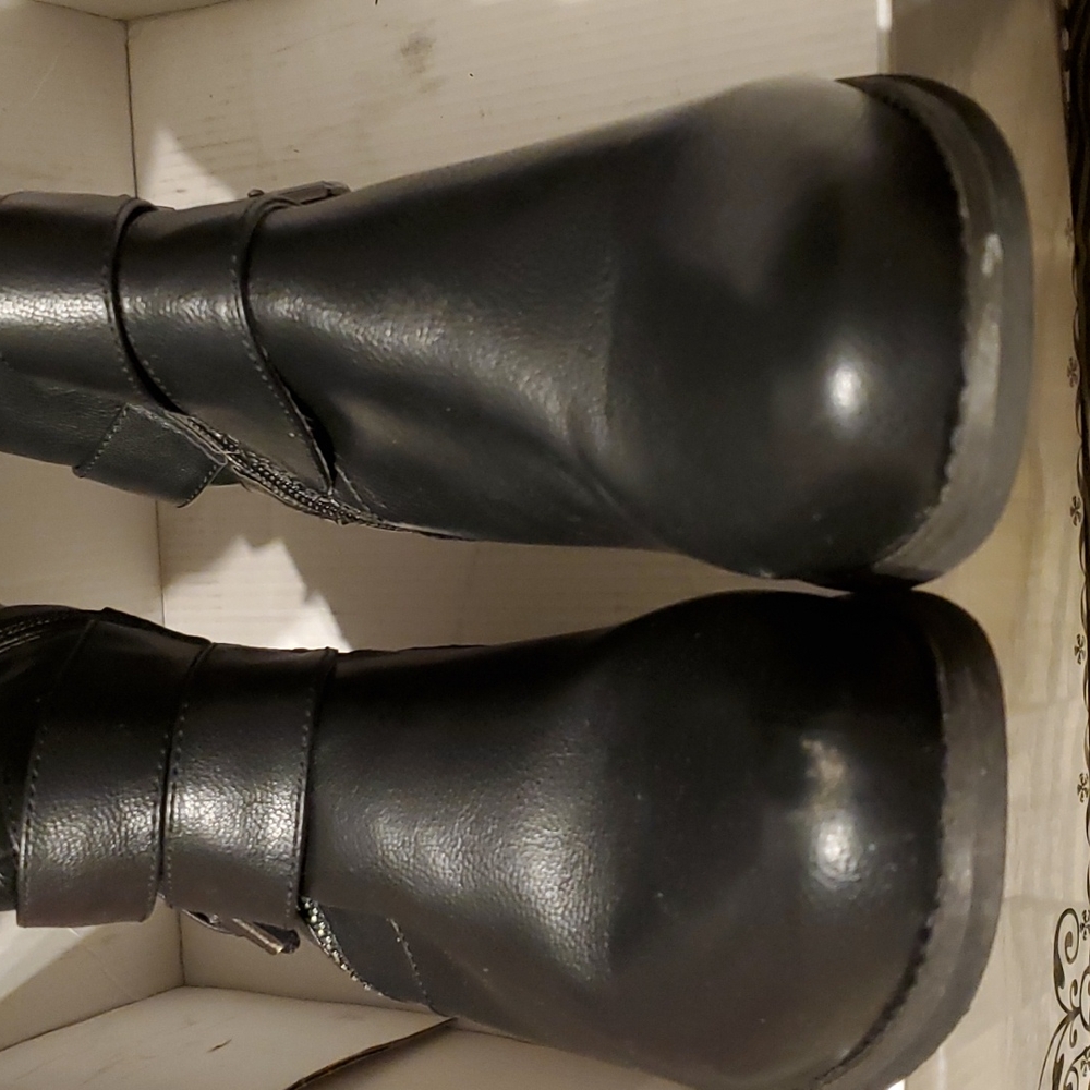 Rampage Black Knee Boots 7.5 - Picture 4 of 6